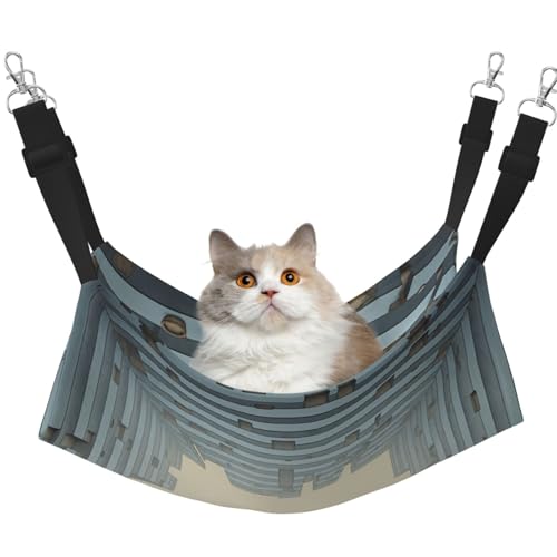 YVNKHKU Geometrische 3D-Rendering-Katzen-Hängematte, wendbar, weich, atmungsaktiv, Haustierkäfig, verstellbares Bett für Kätzchen, Welpen oder kleine und große YVNKHKU Geometrische 3D-Rendering-Katzen-Hängematte, wendbar, weich, atmungsaktiv, Haustierkäfig, verstellbares Bett für Kätzchen, Welpen oder kleine und große von YVNKHKU