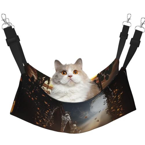 YVNKHKU Golden Heavenly Light Rose Hintergrund Reversible Cat Hammock Hanging Soft Breathable Pet Cage Adjustable Bed for Kitten Puppy or Small Medium von YVNKHKU