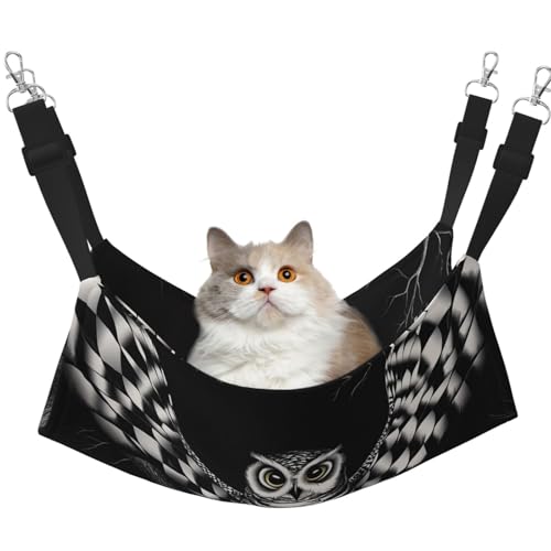 YVNKHKU Illusion and Psychedelic Art Reversible Cat Hammock Hanging Soft Breathable Pet Cage Adjustable Bed for Kitten Puppy or Small Large von YVNKHKU