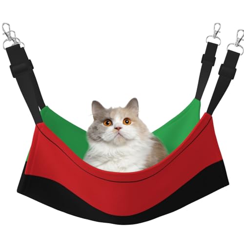 YVNKHKU Libysche Flagge, wendbare Katzenhängematte zum Aufhängen, weich, atmungsaktiv, Haustierkäfig, verstellbares Bett für Kätzchen, Welpen oder kleine und große YVNKHKU Libysche Flagge, wendbare Katzenhängematte zum Aufhängen, weich, atmungsaktiv, Haustierkäfig, verstellbares Bett für Kätzchen, Welpen oder kleine und große von YVNKHKU