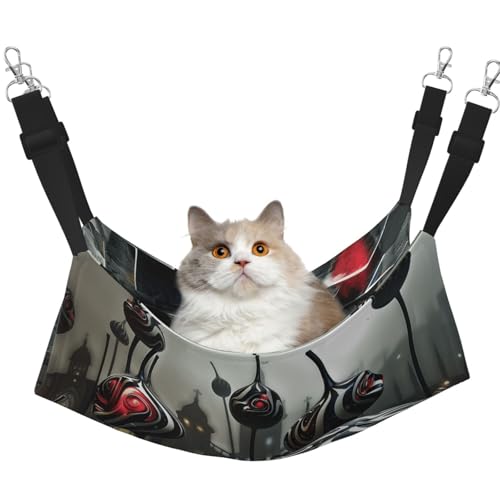 YVNKHKU Perplexing Geometrie Reversible Cat Hammock Hanging Soft Breathable Pet Cage Adjustable Bed for Kitten Puppy or Small Large von YVNKHKU
