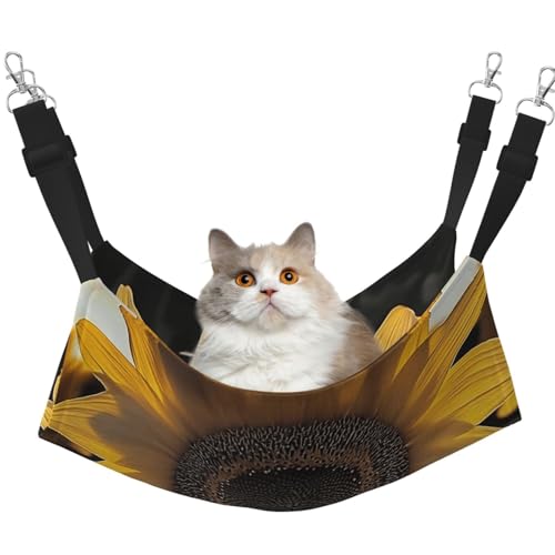 YVNKHKU Riesige Sonnenblumen-Hängematte für Katzen, wendbar, weich, atmungsaktiv, verstellbares Bett für Kätzchen, Welpen oder kleine und mittelgroße von YVNKHKU