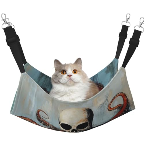 YVNKHKU Siren Surrealism Wende-Katzen-Hängematte zum Aufhängen, weich, atmungsaktiv, Haustierkäfig, verstellbares Bett für Kätzchen, Welpen oder kleine und große von YVNKHKU