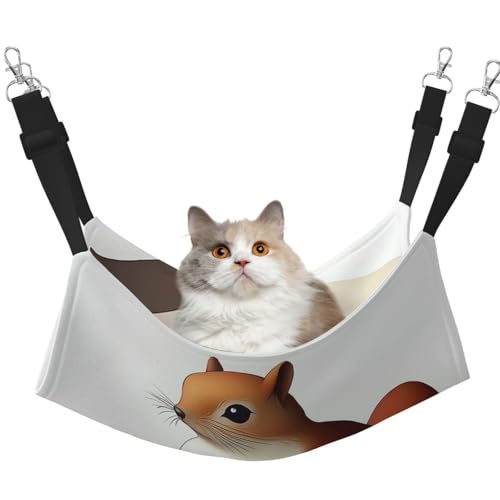 YVNKHKU Squirrel King Wende-Katzen-Hängematte zum Aufhängen, weich, atmungsaktiv, Haustierkäfig, verstellbares Bett für Kätzchen, Welpen oder kleine und große von YVNKHKU