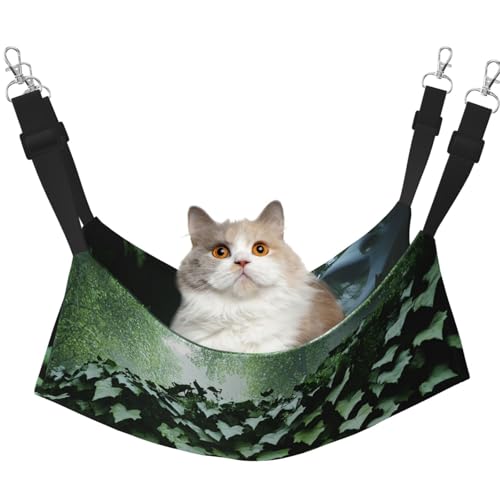 YVNKHKU The Ivy of The Mysterious River Wende-Katzen-Hängematte zum Aufhängen, weich, atmungsaktiv, Haustierkäfig, verstellbares Bett für Kätzchen, Welpen oder kleine und große von YVNKHKU