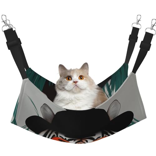 YVNKHKU Tiger People Wende-Katzen-Hängematte zum Aufhängen, weich, atmungsaktiv, Haustierkäfig, verstellbares Bett für Kätzchen, Welpen oder kleine und große von YVNKHKU