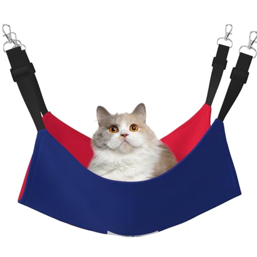 YVNKHKU Wendbare Katzenhängematte, haitianische Flagge, zum Aufhängen, weich, atmungsaktiv, Haustierkäfig, verstellbares Bett für Kätzchen, Welpen oder kleine und große YVNKHKU Wendbare Katzenhängematte, haitianische Flagge, zum Aufhängen, weich, atmungsaktiv, Haustierkäfig, verstellbares Bett für Kätzchen, Welpen oder kleine und große von YVNKHKU
