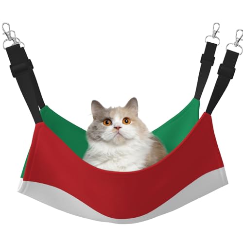 YVNKHKU Wendbare Katzenhängematte mit Flagge von Ungarn, weich, atmungsaktiv, Haustierkäfig, verstellbares Bett für Kätzchen, Welpen oder kleine und große von YVNKHKU