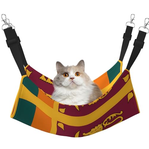 YVNKHKU Wendbare Katzenhängematte mit Sri Lanka-Flagge, weich, atmungsaktiv, Haustierkäfig, verstellbares Bett für Kätzchen, Welpen oder kleine und große von YVNKHKU