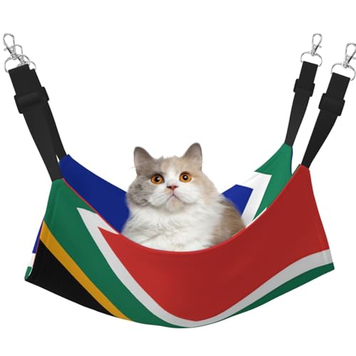 YVNKHKU Wendbare Katzenhängematte mit Südafrika-Flagge, zum Aufhängen, weich, atmungsaktiv, Haustierkäfig, verstellbares Bett für Kätzchen, Welpen oder kleine und mittelgroße YVNKHKU Wendbare Katzenhängematte mit Südafrika-Flagge, zum Aufhängen, weich, atmungsaktiv, Haustierkäfig, verstellbares Bett für Kätzchen, Welpen oder kleine und mittelgroße von YVNKHKU