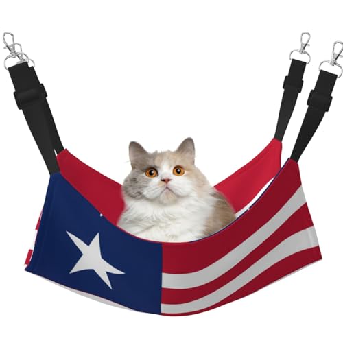YVNKHKU Wendbare Katzenhängematte mit liberianischer Flagge, weich, atmungsaktiv, Haustierkäfig, verstellbares Bett für Kätzchen, Welpen oder kleine und große YVNKHKU Wendbare Katzenhängematte mit liberianischer Flagge, weich, atmungsaktiv, Haustierkäfig, verstellbares Bett für Kätzchen, Welpen oder kleine und große von YVNKHKU