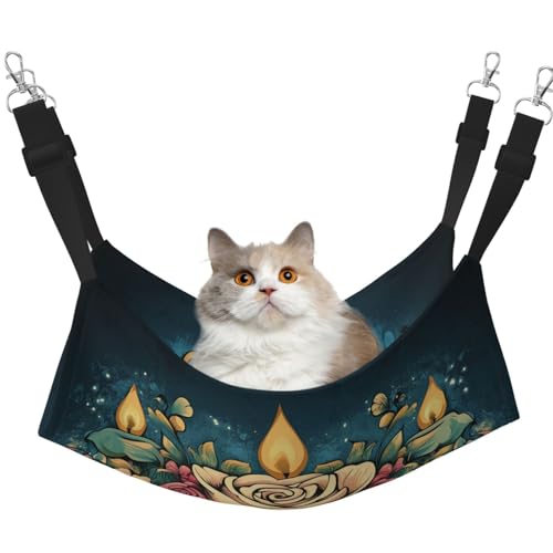 YVNKHKU Wendbare Katzenhängematte zum Aufhängen, weich, atmungsaktiv, verstellbares Bett für Kätzchen, Welpen oder kleine und große Katzen von YVNKHKU