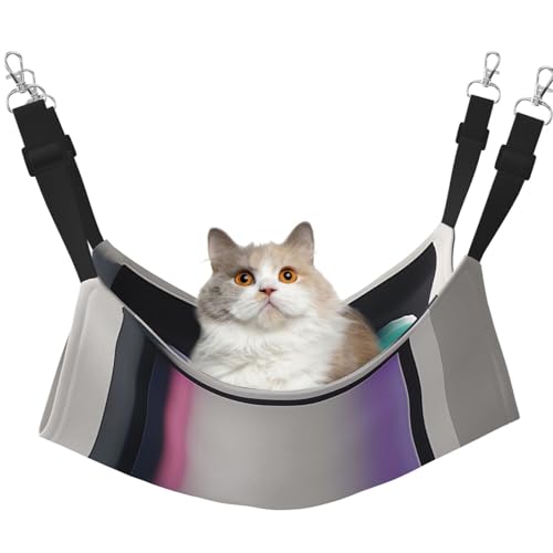 YVNKHKU Wende-Katzen-Hängematte zum Aufhängen, weich, atmungsaktiv, verstellbares Bett für Kätzchen, Welpen oder kleine und große Katzen von YVNKHKU