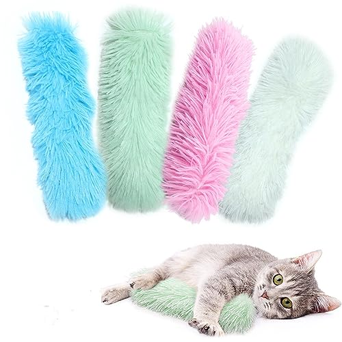 YVPSI Katzenspielzeug, 4 Stück, interaktives Katzenspielzeug, Katzenminze, Plüschspielzeug, Katzenminze, Spielzeug zum Zahnen, Spielzeug für Indoor-Katzen, Kätzchen, 4 Farben YVPSI Katzenspielzeug, 4 Stück, interaktives Katzenspielzeug, Katzenminze, Plüschspielzeug, Katzenminze, Spielzeug zum Zahnen, Spielzeug für Indoor-Katzen, Kätzchen, 4 Farben von YVPSI