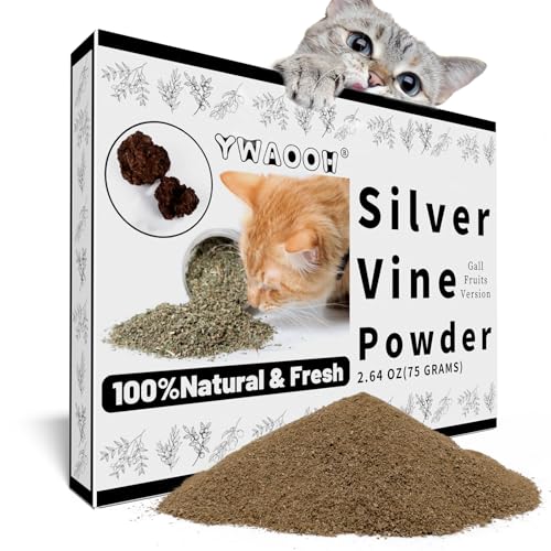 YWAOOH Katzenspielzeug - Silvervine Pulver 75g mit 5 kleinen Beuteln, Katzenminze Alternative, 100% natürliches Silber Vine Gall-Fruchtpulver, Matatabi Katzenspielzeug für Training & Spielen, geeignet YWAOOH Katzenspielzeug - Silvervine Pulver 75g mit 5 kleinen Beuteln, Katzenminze Alternative, 100% natürliches Silber Vine Gall-Fruchtpulver, Matatabi Katzenspielzeug für Training & Spielen, geeignet von YWAOOH