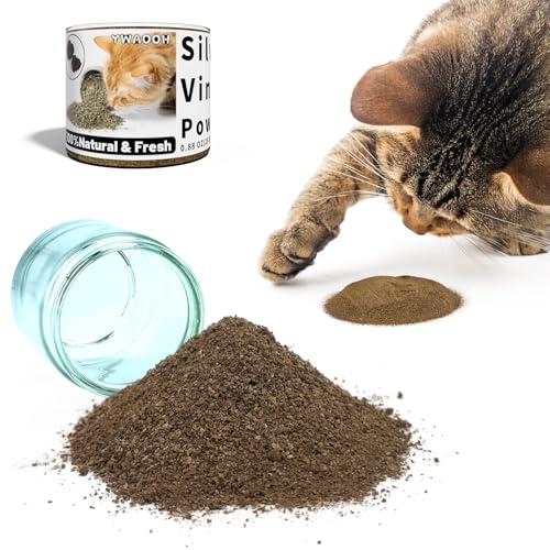 YWAOOH Katzenspielzeug - Silvervine Pulver für Katzen, 100% natürliche Katzenminze-Alternative, 25G (24.9 g), sicher für alle Katzenalter, Matatabi Gall-Fruchtpulver von YWAOOH