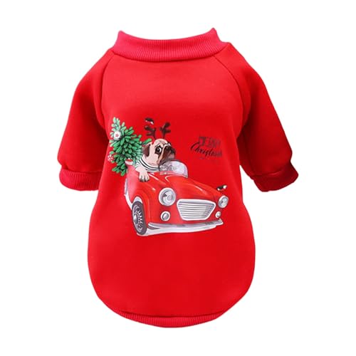 YWBleked Haustier Hund Warm Haustierkleidung Hundekleidung Herbst/Winter Neue kleine Hunde Haustier Herbst/Winter Kleidung 21 Chr Istmas Gi Ft Hoodie Hundemantel Edel (Red, L) von YWBleked