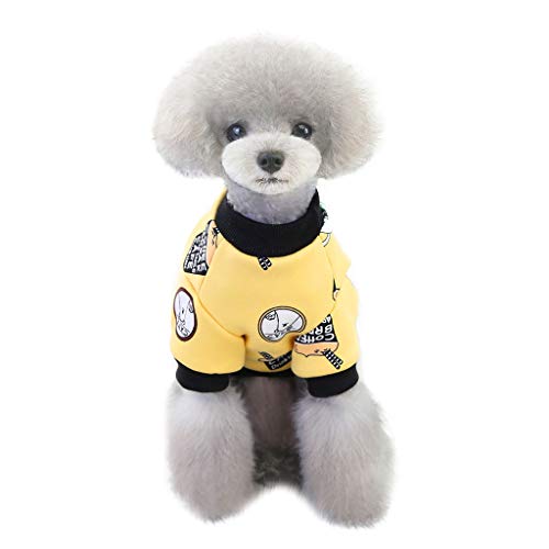 Haustier Hundekleidung Weste Jacke Pet Kleidung verdickte zweibeinige Pullover Teddy Haustier Hund warme Kleidung Hundepulli Mops (Yellow, XXL) von YWBleked