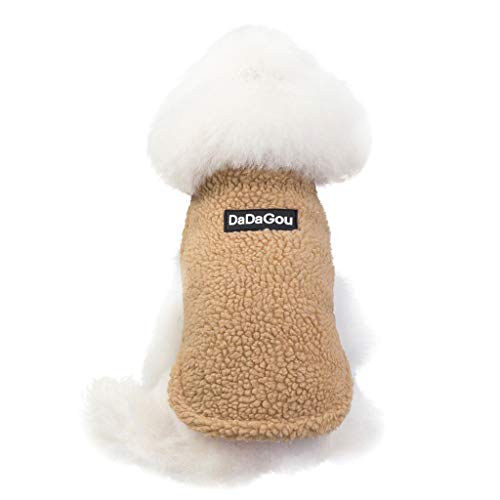 YWBleked Haustier Kleidung Katze Haustier-Kaschmir-Pullover - Wintermode halten warme Katze-Hunde-Kleidung Hundepullover Mops (Khaki, L) von YWBleked