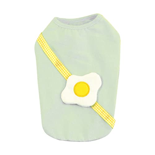 YWBleked Haustier Kleidung Katze Hundekleidung Frühling Sommer Haustierkleidung Katze Welpen Sommer Haustierkleidung 22 Weste mit pochiertem Ei Geschirr Über Hundemantel (Green, S) von YWBleked