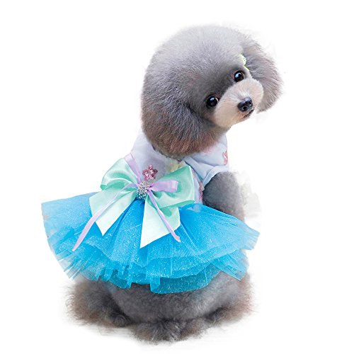 YWBleked Hund Atmungsaktive Weste T-Shirts Puppy Apparel Grid Dog Clothes Entzückender Kleiderrock für kleine mittelgroße Haustierkleidung Roter Hundemantel (Blue, L) von YWBleked