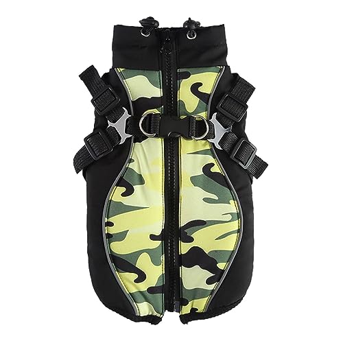YWBleked Hund Halloween Kostüm Haustier Winter Baumwolle Gepolsterte Hundekleidung Brust Zurück Reißverschluss Jacke Haustier Kleidung Brust Zurück Traktion Set Mäntel Hunde (CE1, XXL) von YWBleked