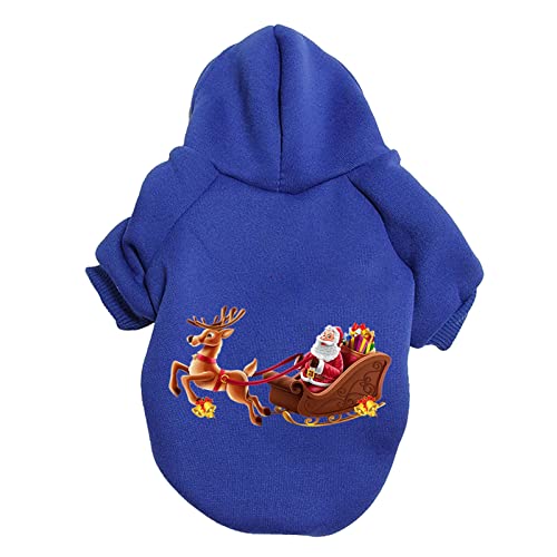 YWBleked Hund Winterjacke Weihnachten Weihnachten Deer Santa Hundepullover Hundekleidung Kostüm Haustierkostüm Haustierkostüm Transportbox 3 Ersatzteile (Blue, L) von YWBleked