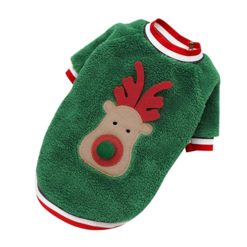 YWBleked Hund Winterjacke Weihnachtskleidung Fleece Hund Katze Koralle Haustierkleidung Kostüm zweibeinige kämpfende Haustierkleidung Hundepullover Kariert (Green, XS) von YWBleked