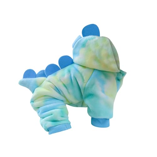 YWBleked Hunde Katzen Haustier Kostüme Haustierkleidung Winter Plus warme Kleidung für Hunde Katzen, Blumen-Vierbein-Dinosaurier-Wechselanzug Hundemantel Greyhound (D, XS) von YWBleked