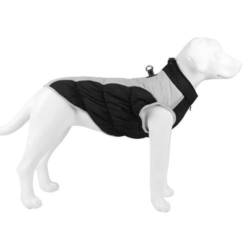 Hunde Niedlich Ärmellos Kleidung Warmer Wintermantel für Hunde, Hundemantel aus Fleece, Hundejacke mit integriertem Geschirr, winddicht, Hundemantel für kaltes Wetter, Hundebekleidung (Q, 35x25 cm) von YWBleked