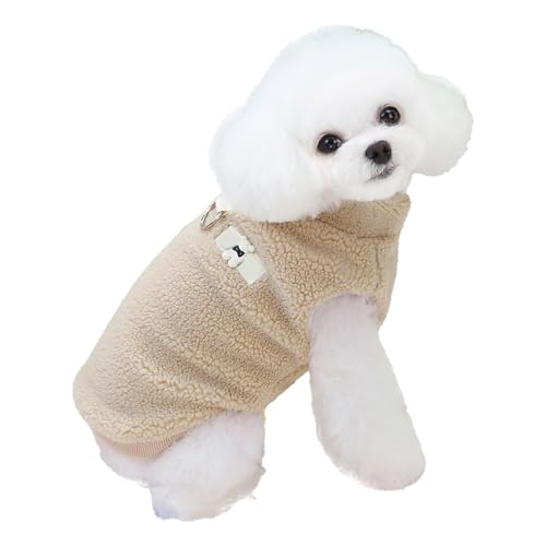 YWBleked Hunde Shirt Lustig Haustier Hund Kleidung Haustier Zwei Beinen Baumwolle Mantel Haustier Hund Kleidung Winter 23 Koreanische Stil Lamm Samt Weste Outdoor Hundejacken (Khaki, XL) von YWBleked