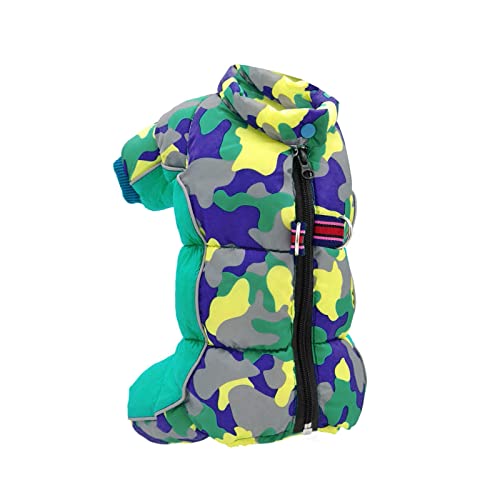 YWBleked Hunde Winter Warm Mantel Pet Dog Camouflage Baumwolle gefütterte Jacke Kältebeständige Jacke Jacke Hundepulli Fleece (Sky Blue, L) von YWBleked