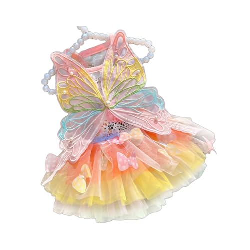 YWBleked Hundehemden Haustier Katze Hübsche Fee Kostüm Kleidung Haustier Süßes Kleid Outfit Für Halloween Weihnachten Festival Cosplay Party Hundejacke Mit Klettverschluss (31X19X3cm) von YWBleked