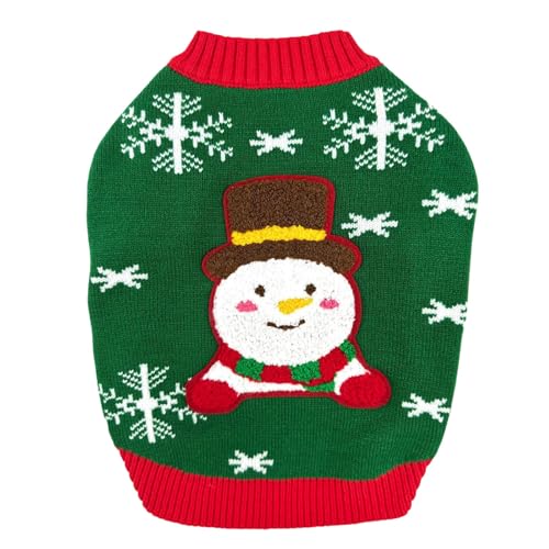 YWBleked Hundehemden Haustier Weihnachten Neue Haustier Strickpullover Mittlere Und Kleine Hunde Und Katzen Dicke Kleidung Haustierkleidung Für Mittlere Hundemädchen (Green, XL) von YWBleked