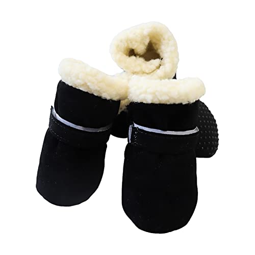 YWBleked Hundemantel Jacke Weste Samtstiefel mit weichen Sohlen Pet Plus Warme Schuhe für Haustiere Warme Schneeschuhe Haustierkleidung Hundemantel Aus Altem Pullover (Black, One Size) von YWBleked