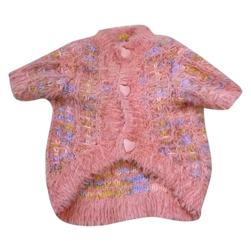 Hundepullover Kleine Hunde 2-teiliger Strickpullover mit Regenbogen-Katzenmotiv und Ärmeln, süßer Rollkragenpullover, Strickwaren für Haustiere, warmes Sweatshirt für Hauskatzen und Hundemantel (XXL) von YWBleked