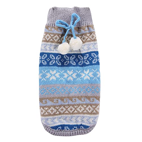 YWBleked Netter Haustier Welpen Katze Warmer Pullover Pet Clothes Christmas Snowflake Pattern Sweater Pet Clothing Cute Pet Supplies Mäntelchen Für Chihuahua (Blue, S) von YWBleked