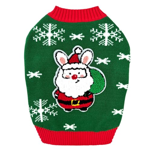 YWBleked Netter Haustier Welpen Katze Warmer Pullover Weihnachten Neue Haustier Strickpullover Mittlere Und Kleine Hunde Und Katzen Dicke Kleidung Regenmantel Hund Nach (Green, XXL) von YWBleked