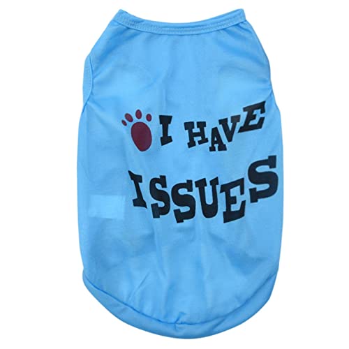 YWBleked Rollkragen-Strickpullover für Haustiere Mode-Haustier-Weste-Sommer-atmungsaktive Bequeme Text-Muster-Hundekatzen-Kleidung Hunde Fahrradanhänger (Blue, L) von YWBleked