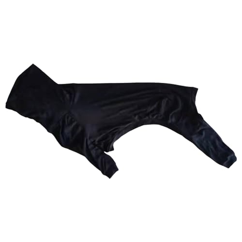 YWBleked Sommer Basic T-Shirt Streifen Welpen Kleidung Haustierkleidung für Hunde, langes Latz mit Quad-Rücken, eng anliegende, einfarbige Kleidung mit Hundemantel Speziell Für Dackel (Black, XXXL) von YWBleked