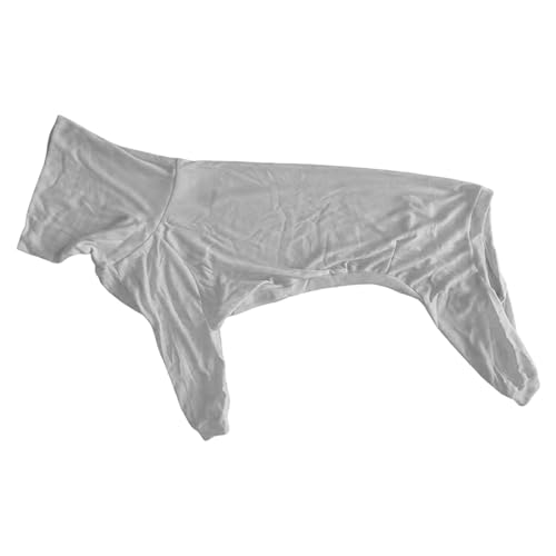 YWBleked Sommer Basic T-Shirt Streifen Welpen Kleidung Haustierkleidung für Hunde, langes Latz mit Quad-Rücken, eng anliegende, einfarbige Kleidung mit Hundemantel Speziell Für Dackel (Grey, M) von YWBleked