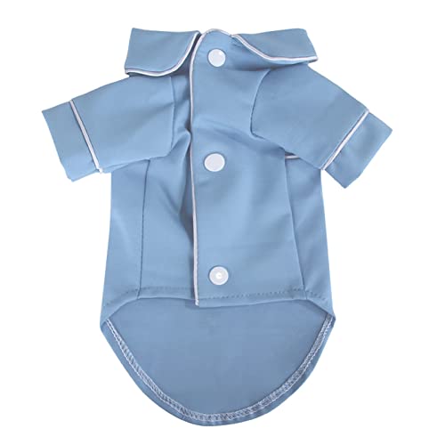 YWBleked Sommer Basic T-Shirt Streifen Welpen Kleidung Tier Fester Schlafanzug Hundebekleidung Luxuskleidung Puppies Katzen Hundemantel Online Kaufen (Blue, XL) von YWBleked