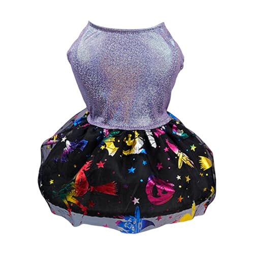 YWBleked Sommer Hunded Shirts Haustierkleidung Halloween Shining Series La Ser Craft Kleidung Party- und Festivalaktivitäten Geeignet für kleine und mittelgroße Hunde Hunde Mäntelchen (Purple, S) von YWBleked