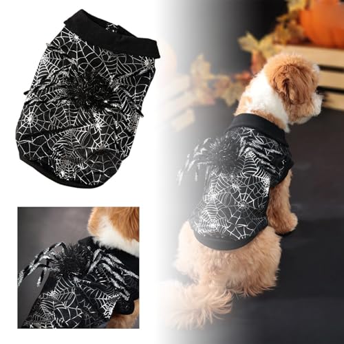 YWBleked Sommer Hundeshirt Haustierkleidung Halloween Schwarzer Zweibeinmantel Halloween Party Transformationskostüme Haustier-Anziehkostüme Party Festivalkostüme Hundemantel Gegen Angst (A, L) von YWBleked