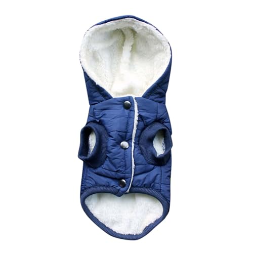 YWBleked T-Shirt mit Hundestreifen Winter gepolsterter Hundemantel Teddy Haustierkleidung Kleiner Hund gepolsterte Jacke Weste Hundejacke Geschirr (Navy, L) von YWBleked