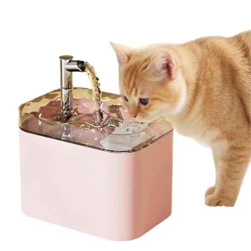 Tränke für Katzen, 1,5 l, USB-Port mit Verbrennungsschutz, mit austauschbarem Einsatz mit automatischer Umluft, leise, geeignet für Katzen und Hunde und Vögel (Rosa, Einheitsgröße) von YWBleked