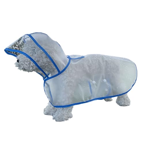 Vintage Hundekleid Haustier Haustier-Regenmantel, Katze, Hund, Regenponcho, große kleine Hundekleidung, regenfeste Regenausrüstung für den Außenbereich, einfaches Hundemantel Mit (Blue, XXXXXL) von YWBleked