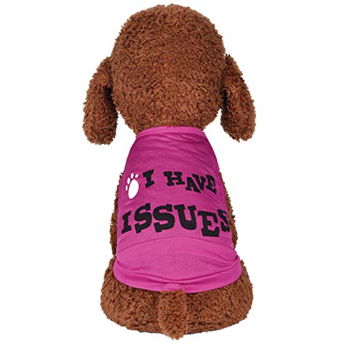 YWBleked Vintage Hundekleid Haustier Mode-Haustier-Weste-Sommer-atmungsaktive Bequeme Text-Muster-Hundekatzen-Kleidung Real Hundemantel (XS) von YWBleked