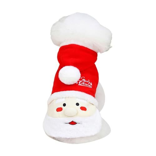 YWBleked Weihnachten Haustier Kleidung Neue Festliche Vierbein-Samtkleidung für kleine und mittelgroße Hunde 22 Samtkleidung mit Weihnachtsmannbart Upcycling Hundemantel (Red, XL) von YWBleked