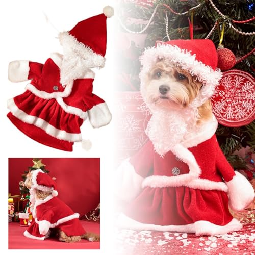 Weihnachten Hund Kleidung kleine Katze Weihnachtskleidung für Haustiere, Hunde, Weihnachten, Verwandlung, klassische Weihnachtsfeier-Kleidung, Haustierkostüm, Hundemantel Mit Keramikfaser (A, S) von YWBleked